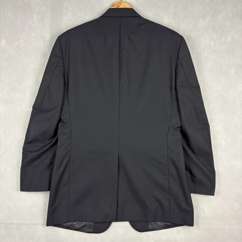 Brooks Brothers Loro Piana Blazer Mens 40R Black Gold Button Brooksease Wool USA